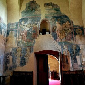 View of the western wall of the narthex