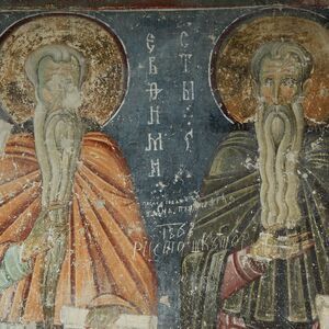 Sts. Euthymius and Arsenius, detail