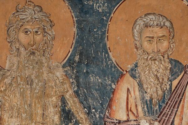 Sts. Onuphrius and John Climacus, detail
