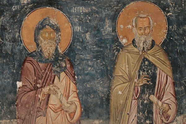 St. Anthony the Great and Saint Sava, detail