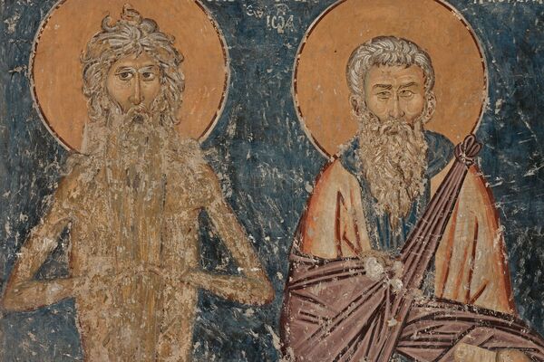 Sts. Onuphrius and John Climacus, detail