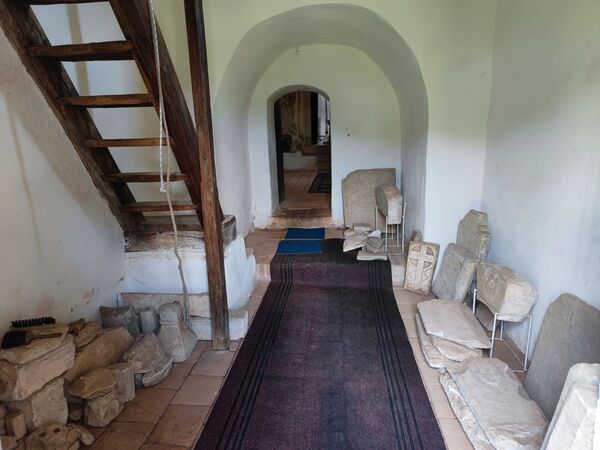 Entrance to the church and stairs to the bell tower