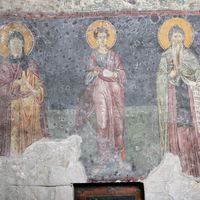 Unidentified holy monk, St. Stephan the Protomartyr and St. Symeon Nemanja