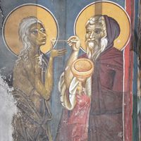 Mary of Egypt Receiving Last Communion from Elder Zosimus