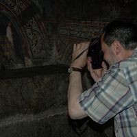 Taking photos inside Patriarchate of Pec