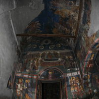 View of the West wall and the Vault of the Western Arm of the Cross