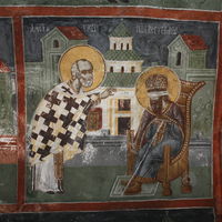 St. Nicholas heals Stefan Decxanski of blindness in Constantinople
