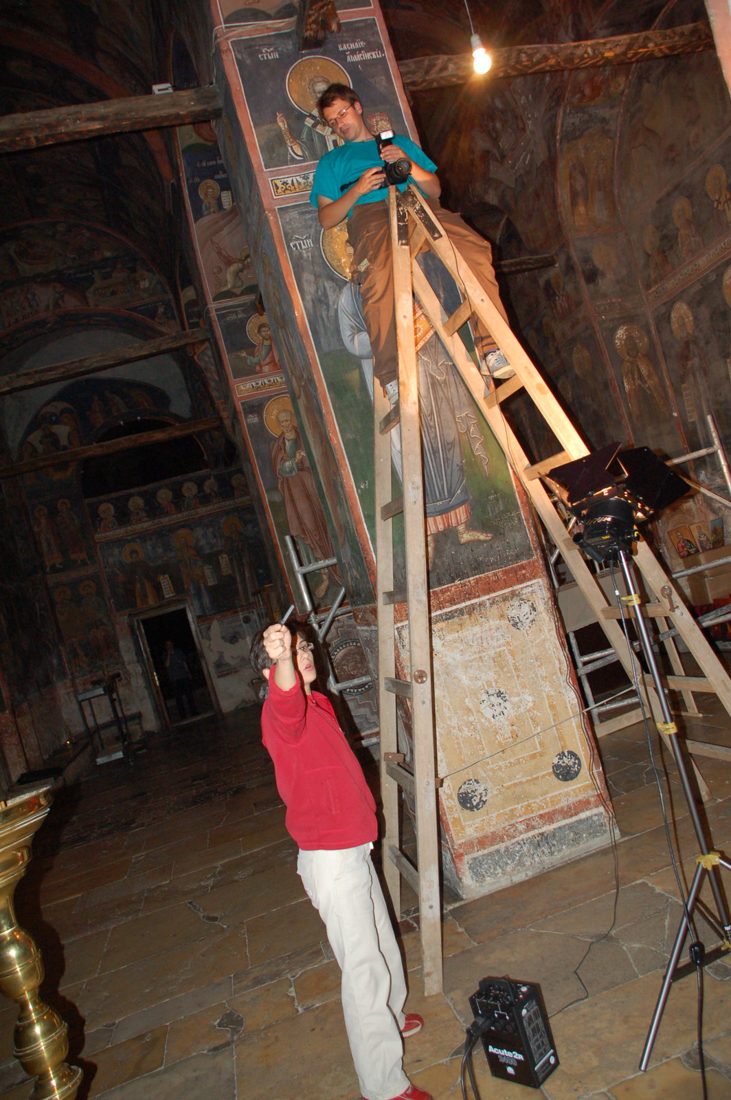 Taking photos inside Patriarchate of Pec