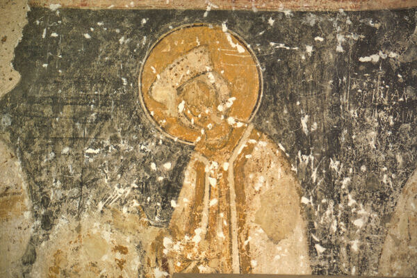 Chapel's west wall with portraits of Serbian medieval rulers