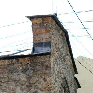 Northwest view of the church gable