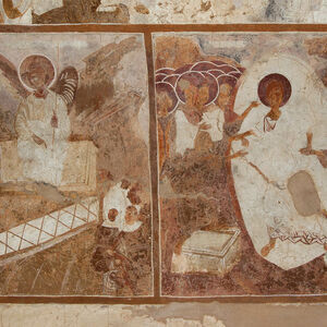 The Myrrhbearers at the Christ's Tomb and the Anastasis