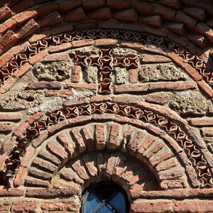 Tympanum above the window of the dome