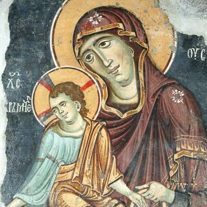 The Mother of God Eleousa and "Christ the Nourisher of our Life", XIII century