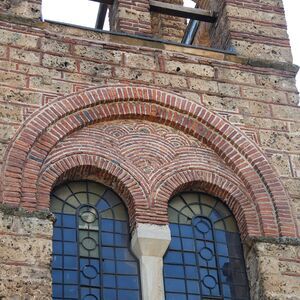 Two-light window on the western facade