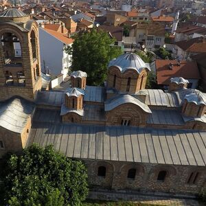 Bogorodica Ljeviska, southern aerial view