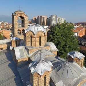 Roof and domes of the church, aerial view