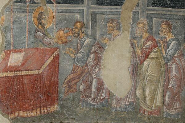 Communion of the Apostles, detail