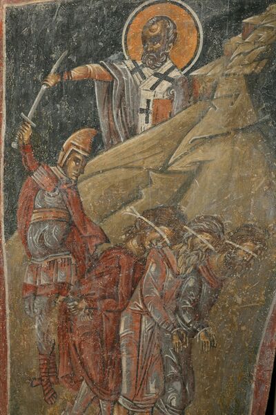 Saint Nicholas Rescues Three Men from Execution, detail