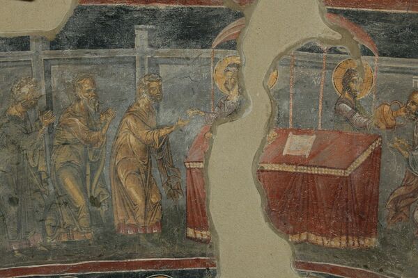 Communion of the Apostles, detail