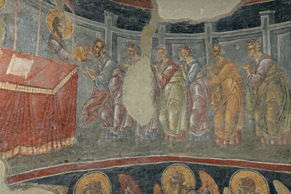 Communion of the Apostles, detail
