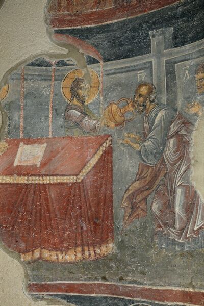 Communion of the Apostles, detail