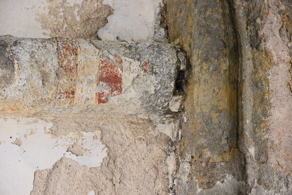 Remains of the original fresco decoration of the small column