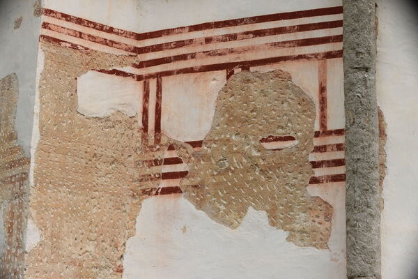 Remains of the original fresco decoration