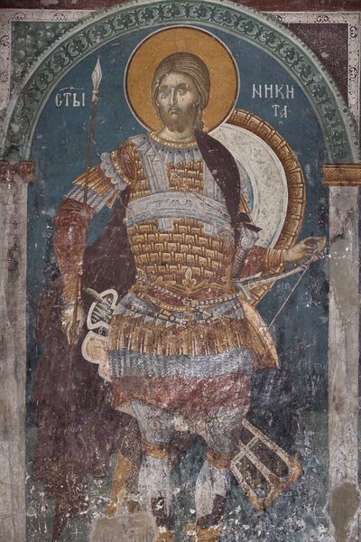 St. Nicetas as the patron saint of the church, detail