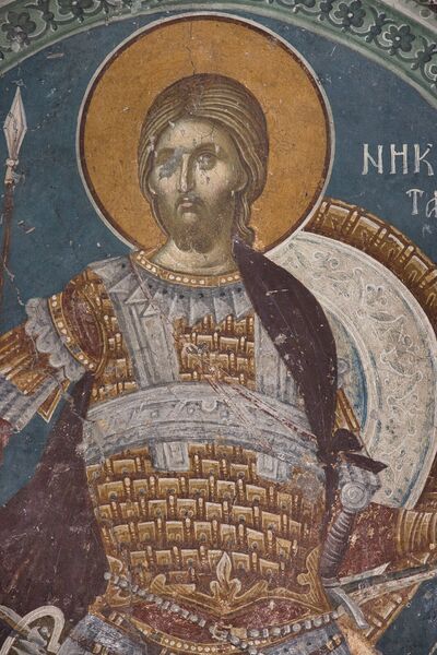 St. Nicetas as the patron saint of the church, detail