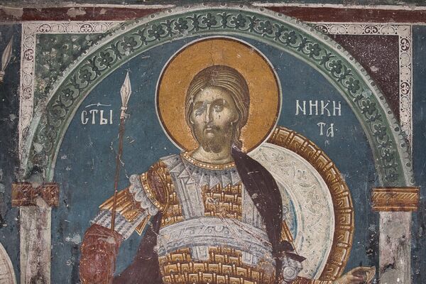 St. Nicetas as the patron saint of the church, detail