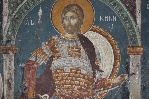St. Nicetas as the patron saint of the church, detail