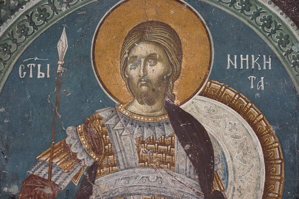 St. Nicetas as the patron saint of the church, detail