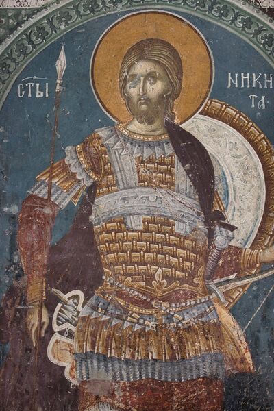 St. Nicetas as the patron saint of the church, detail