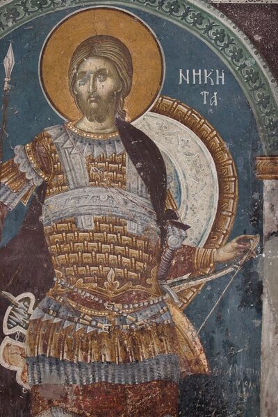 St. Nicetas as the patron saint of the church, detail