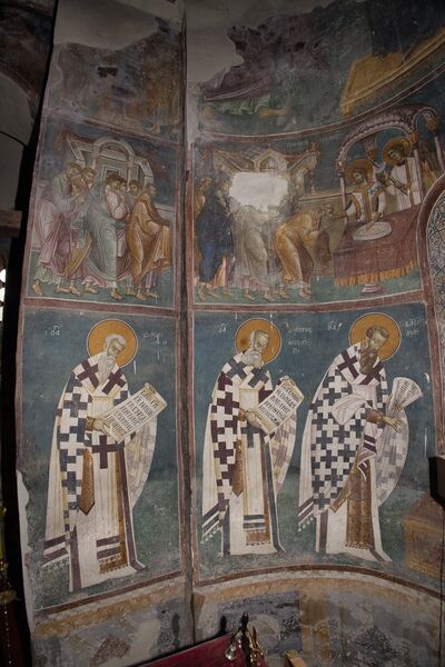 Communion of the Apostles and Service of the Liturgy, detail