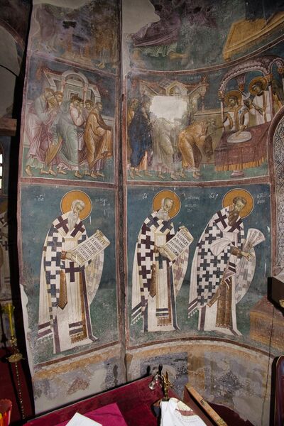 Communion of the Apostles and Service of the Liturgy, detail