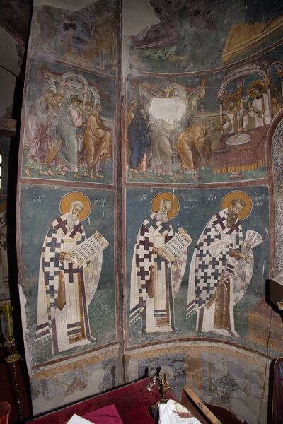 Communion of the Apostles and Service of the Liturgy, detail