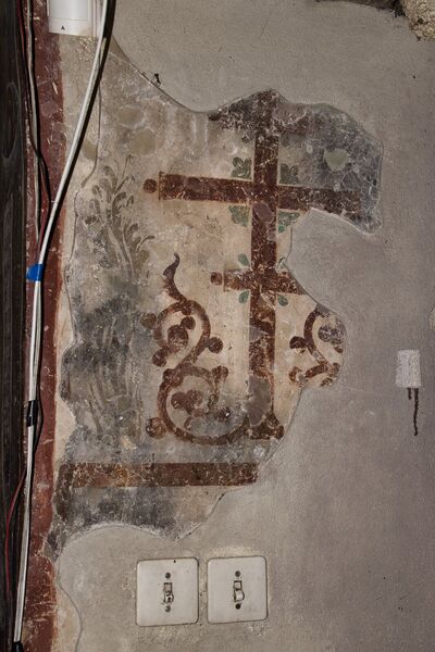 Flowered cross with cryptogram