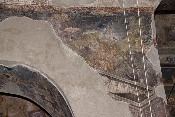 Peter and John at the empty tomb of Christ