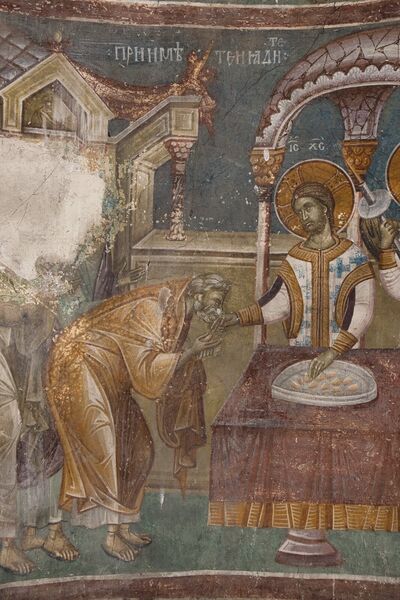 Communion of the Apostles, detail