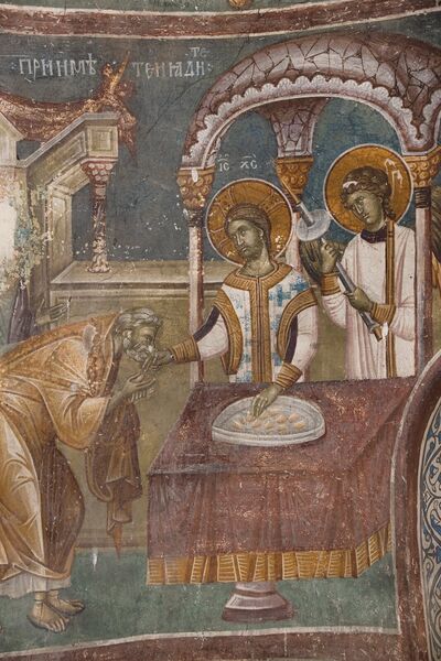 Communion of the Apostles, detail