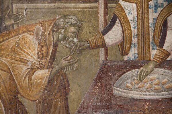 Communion of the Apostles, detail