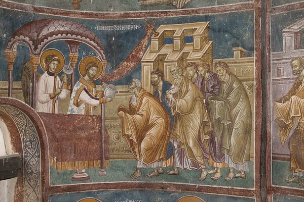 Communion of the Apostles, detail