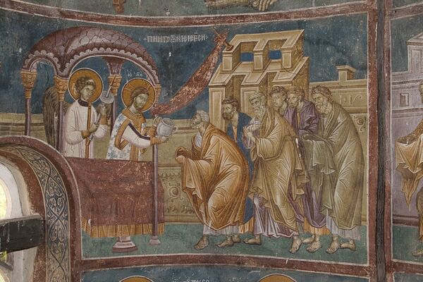 Communion of the Apostles, detail