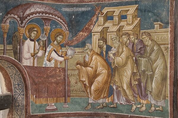 Communion of the Apostles, detail