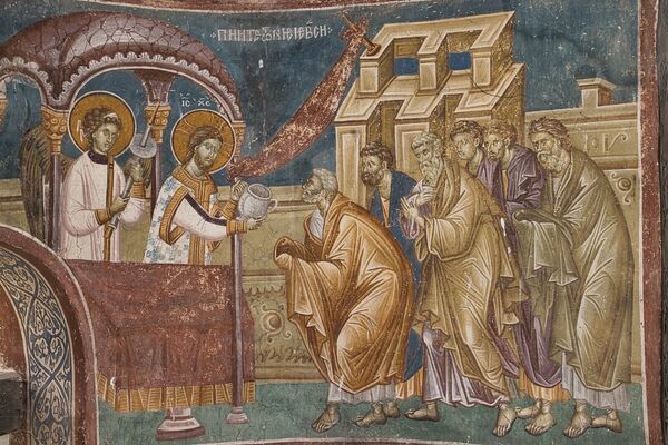 Communion of the Apostles, detail