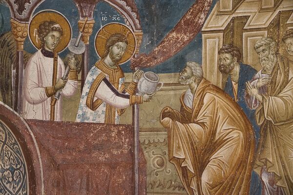 Communion of the Apostles, detail