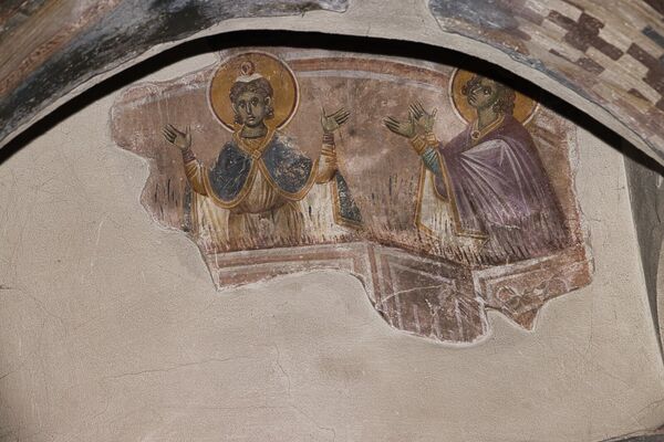 Three Jewish young men in a fiery furnace