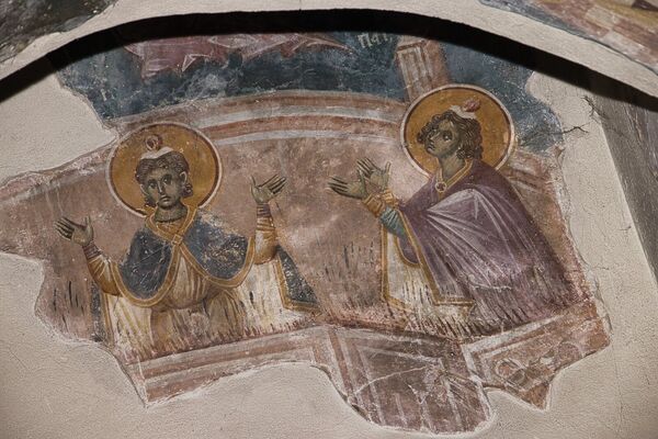 Three Jewish young men in a fiery furnace