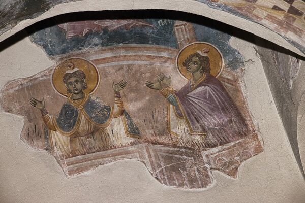 Three Jewish young men in a fiery furnace